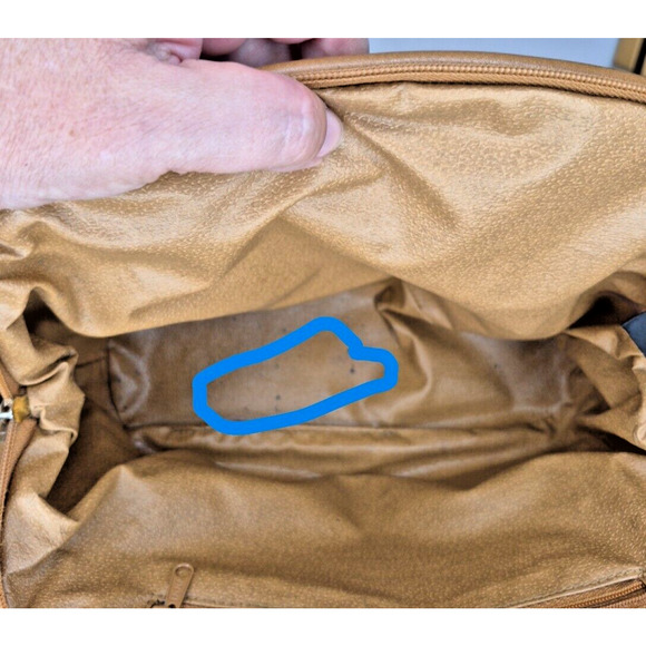 Carryland Tan Faux Ostrich Leather Satchel Purse – Double Handle Handbag - Picture 8 of 14